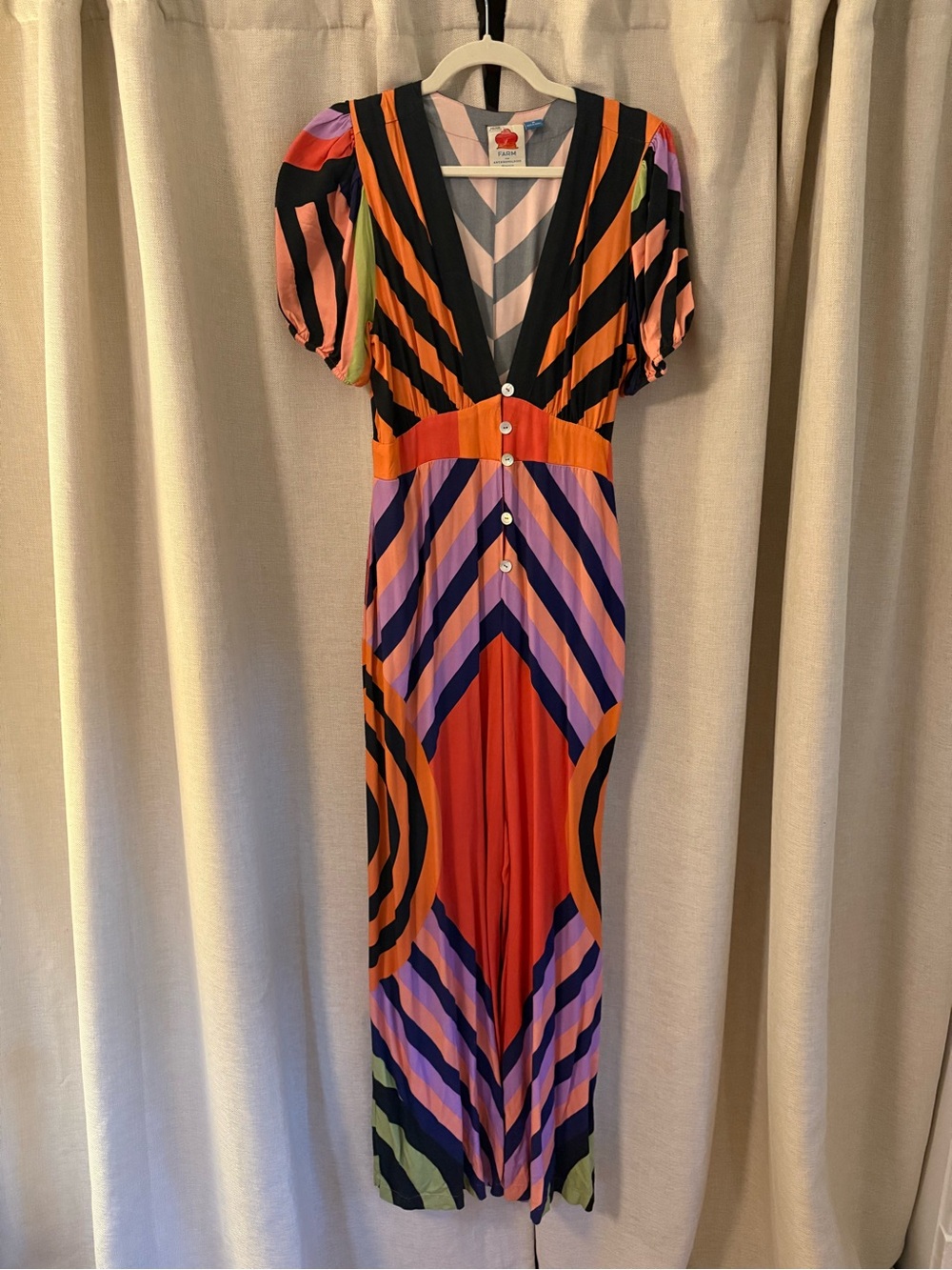 Farm Rio Deep-V Wide-Leg Jumpsuit - Picture 2 of 2